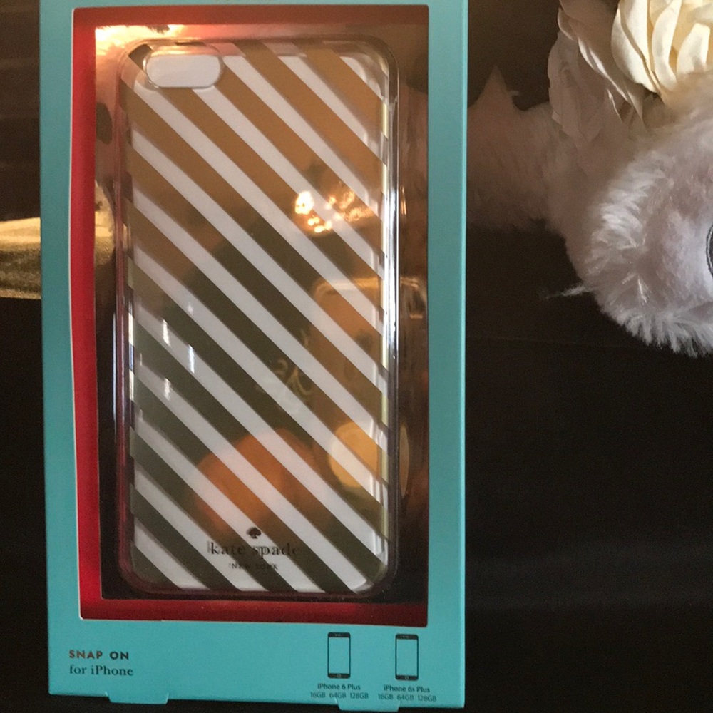 Kate Spade Rose Gold stripe iPhone 6/6s/7Plus Case